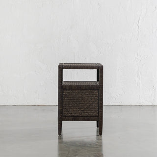 SAN AUGUSTINE RATTAN HERRING WEAVE  |  NIGHTSTAND DOUBLE DRAWER  |  NIGHT SKY RATTAN