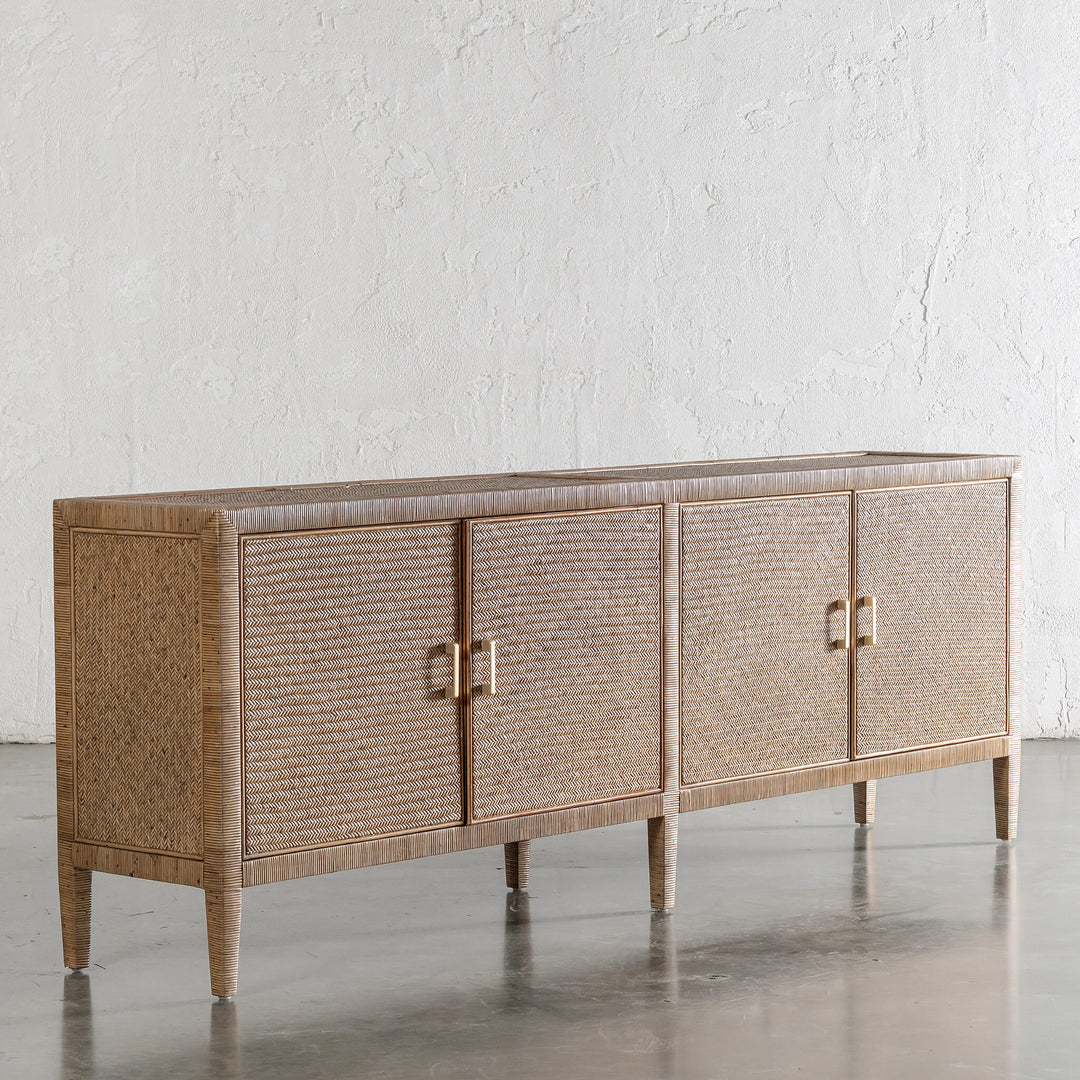 SAN AUGUSTINE RATTAN HERRING WEAVE  |  SIDEBOARD 240CM  |  NATURAL RATTAN