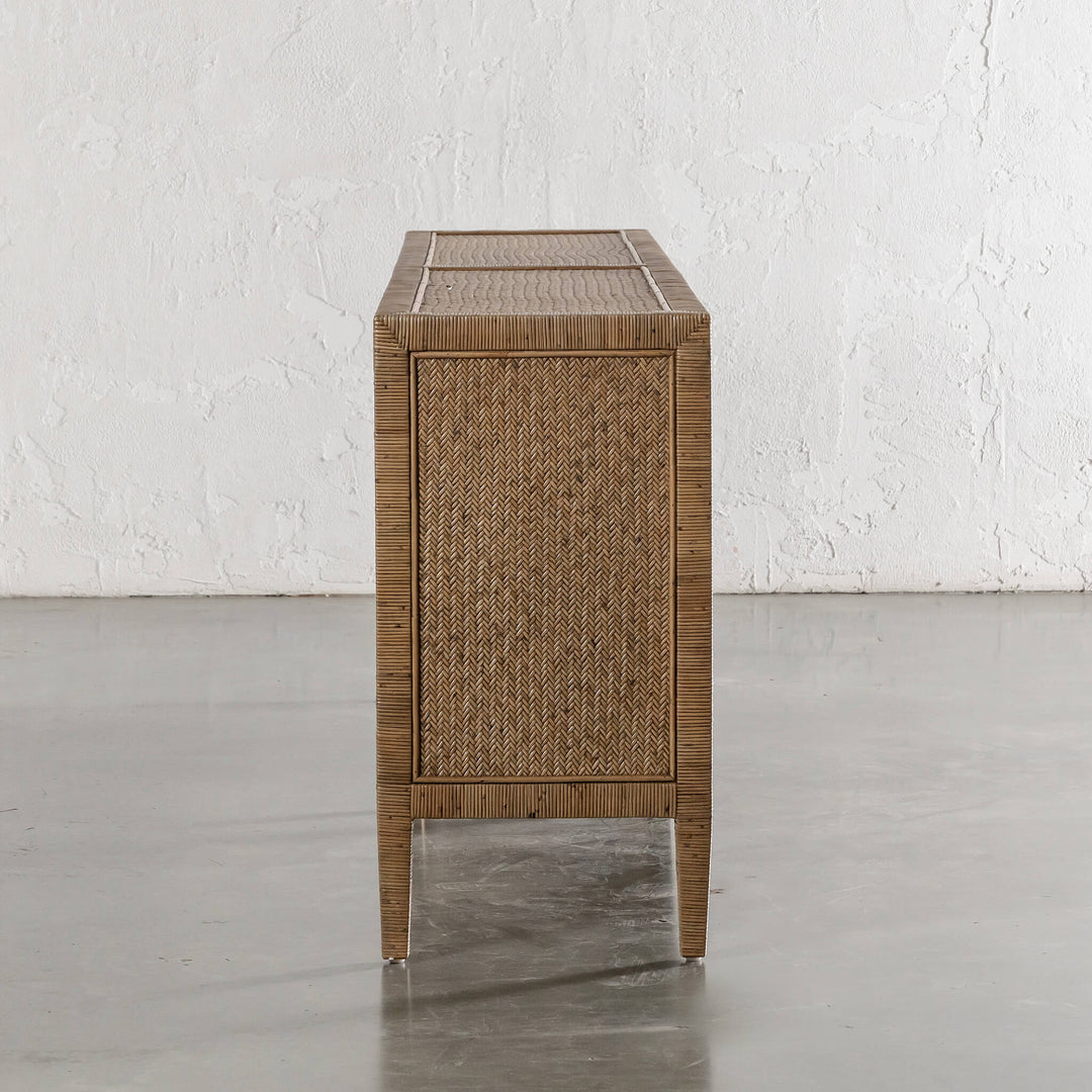 SAN AUGUSTINE RATTAN HERRING WEAVE  |  SIDEBOARD 240CM  |  NATURAL RATTAN