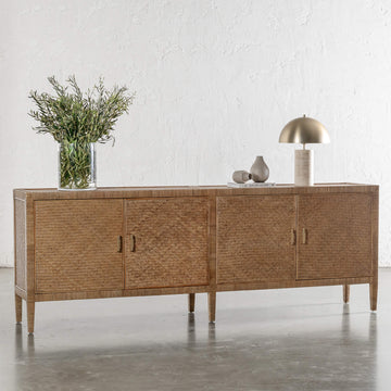 SAN AUGUSTINE RATTAN HERRING WEAVE  |  SIDEBOARD 240CM  |  NATURAL RATTAN