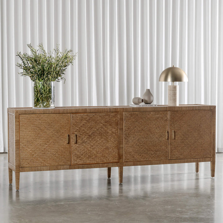 SAN AUGUSTINE RATTAN HERRING WEAVE  |  SIDEBOARD 240CM  |  NATURAL RATTAN