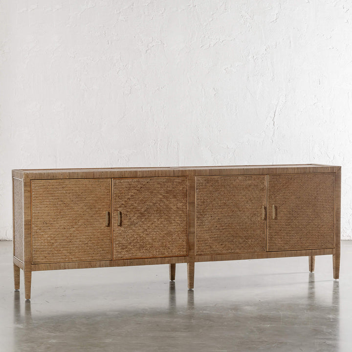 SAN AUGUSTINE RATTAN HERRING WEAVE  |  SIDEBOARD 240CM  |  NATURAL RATTAN