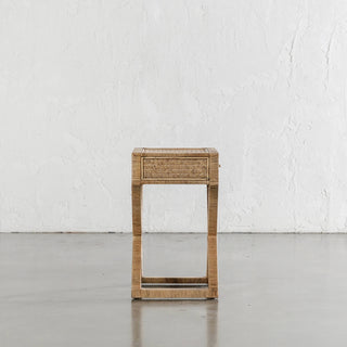 SAN AUGUSTINE RATTAN HERRING WEAVE  |  CROSS LEG BEDSIDE  |  NATURAL RATTAN