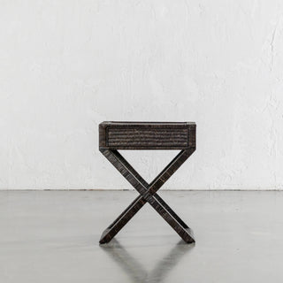 SAN AUGUSTINE RATTAN HERRING WEAVE  |  CROSS LEG BEDSIDE  |  NIGHT SKY RATTAN