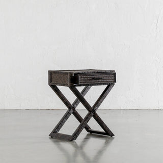 SAN AUGUSTINE RATTAN HERRING WEAVE  |  CROSS LEG BEDSIDE  |  NIGHT SKY RATTAN