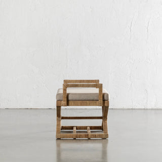 SAN AUGUSTINE RATTAN HERRING WEAVE  |  CROSS LEG STOOL WITH PADDED SEAT  |  NATURAL RATTAN