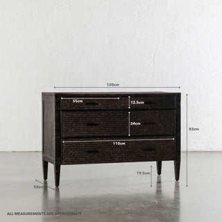 SAN AUGUSTINE RATTAN HERRING WEAVE  |  CHEST OF DRAWERS  |  NIGHT SKY RATTAN | MEASUREMENTS