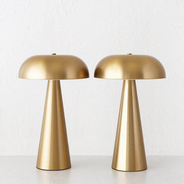 SANTA ANTONIO DOME LED RECHARGEABLE LAMP BUNDLE X2  |  35CM  |  ANTIQUE BRASS