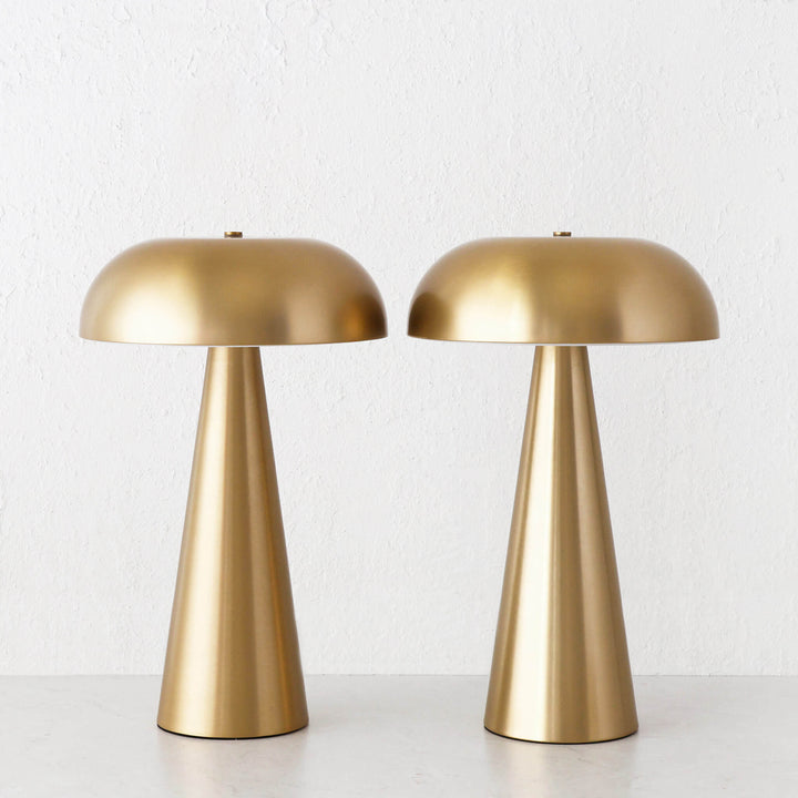 SANTA ANTONIO DOME LED RECHARGEABLE LAMP BUNDLE X2  |  35CM  |  ANTIQUE BRASS