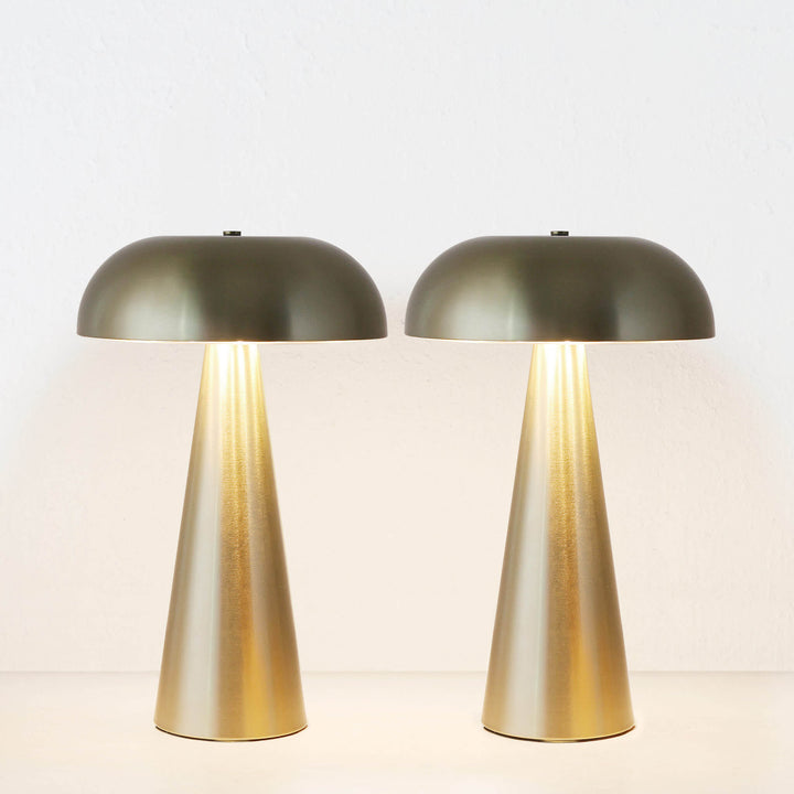 SANTA ANTONIO DOME LED RECHARGEABLE LAMP BUNDLE X2  |  35CM  |  ANTIQUE BRASS