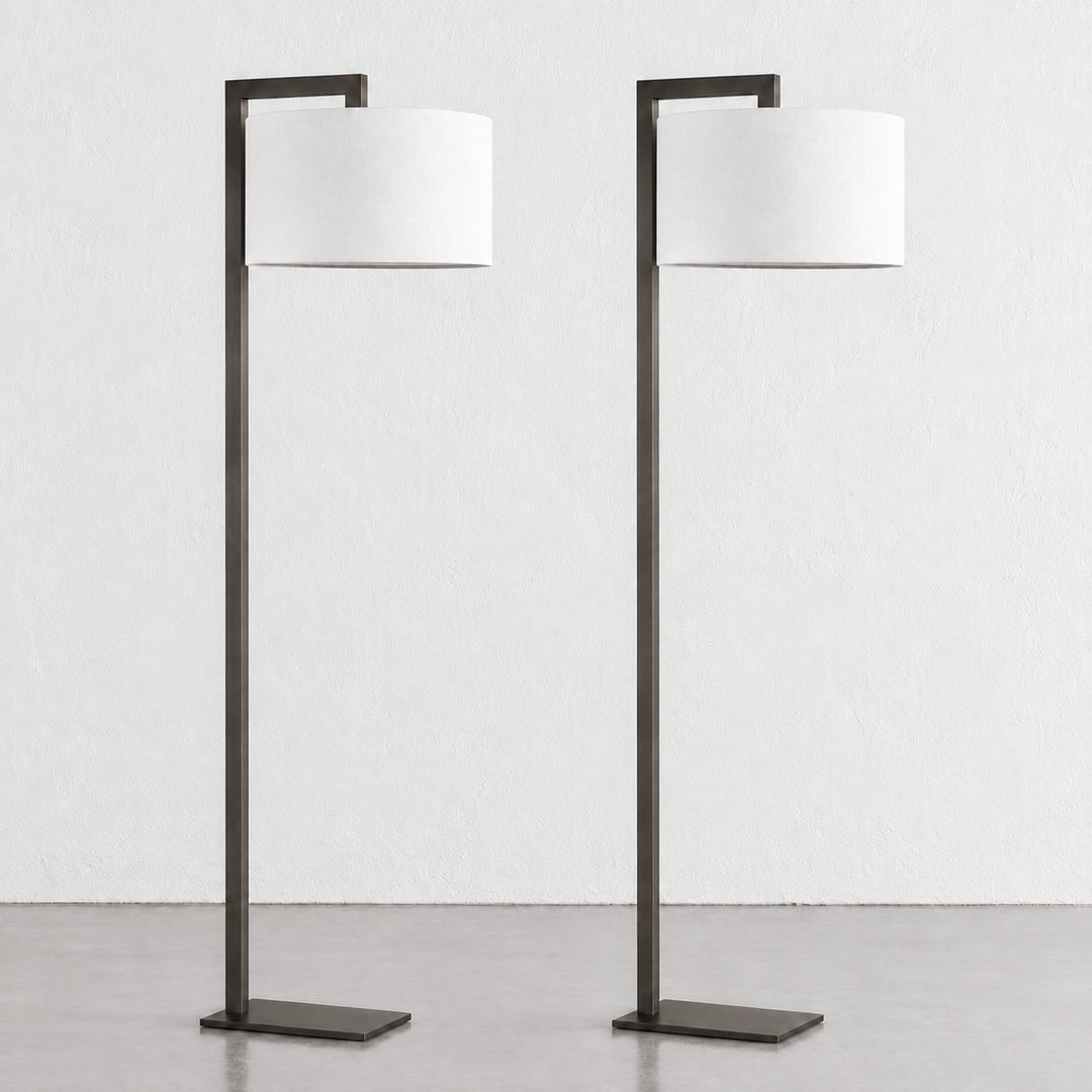 SANTANA FLOOR LAMP BUNDLE X2  |  175CM  |  DARK BRASS + WHITE LINEN