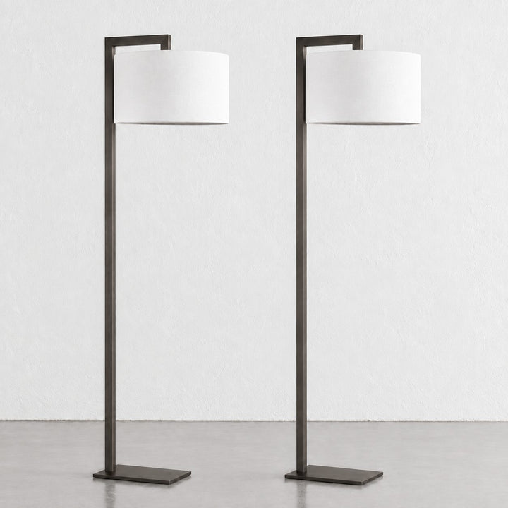 SANTANA FLOOR LAMP BUNDLE X2  |  175CM  |  DARK BRASS + WHITE LINEN