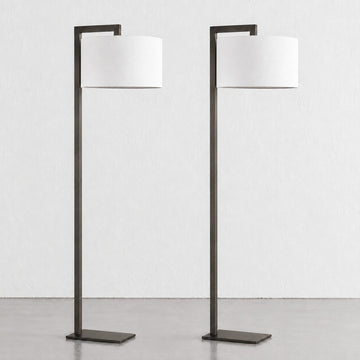 SANTANA FLOOR LAMP BUNDLE X2  |  175CM  |  DARK BRASS + WHITE LINEN