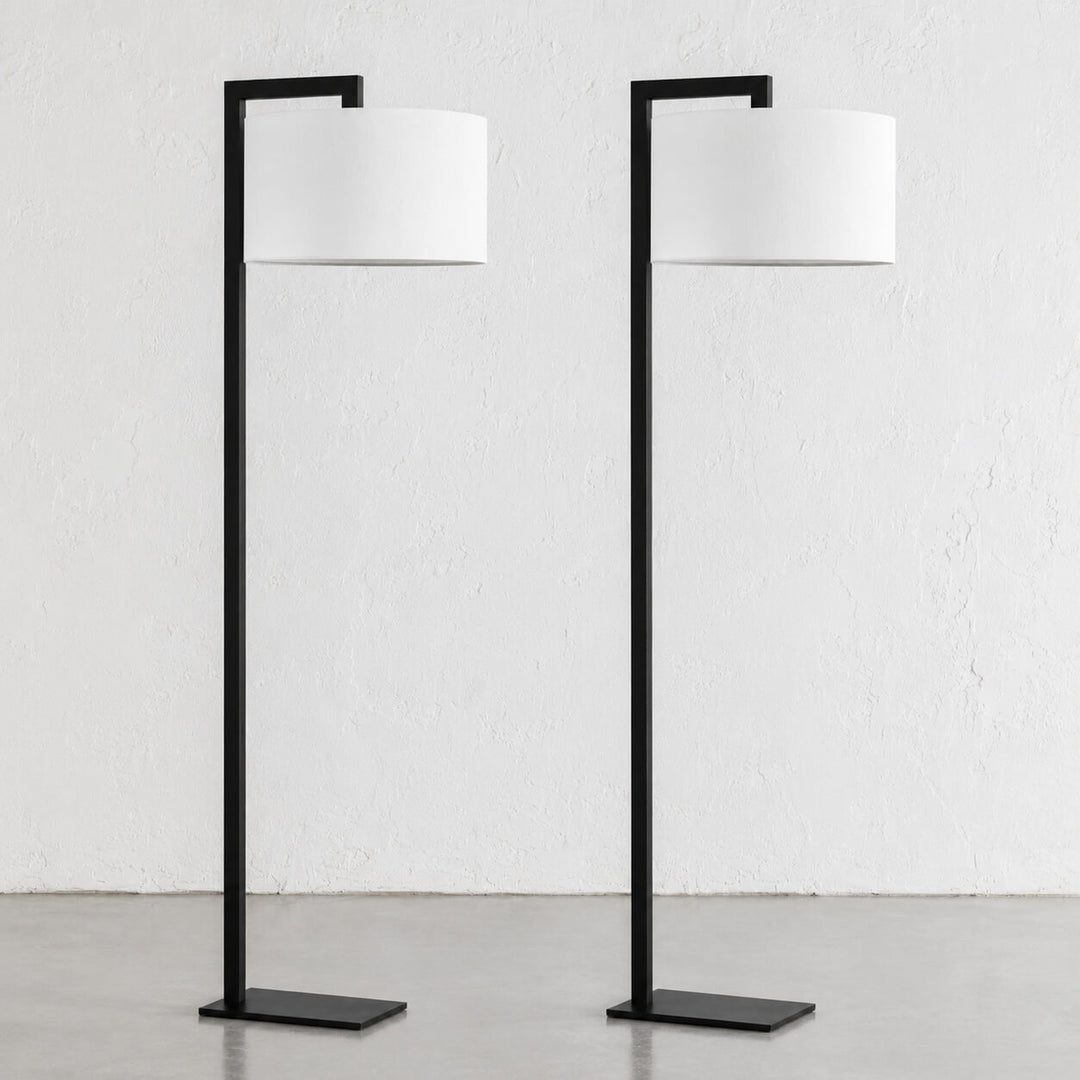 SANTANA FLOOR LAMP BUNDLE X2  |  175CM  |  DARK BRASS + WHITE LINEN