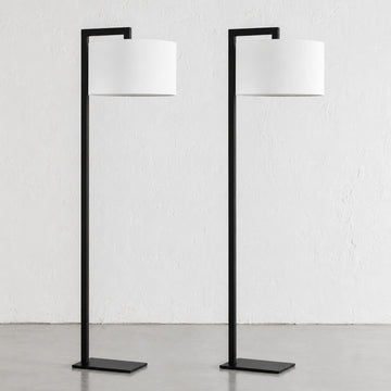 SANTANA FLOOR LAMP BUNDLE X2  |  175CM  |  DARK BRASS + WHITE LINEN