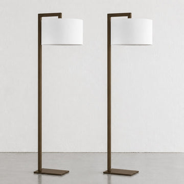 SANTANA FLOOR LAMP BUNDLE X2  |  175CM  |  DARK BRASS + WHITE LINEN