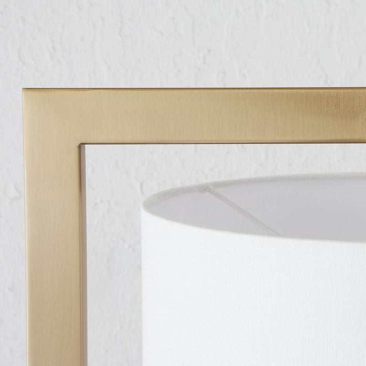 SANTANA TABLE LAMP  |  56CM  |  ANTIQUE BRASS + WHITE LINEN