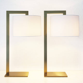 SANTANA TABLE LAMP BUNDLE X2  |  56CM  |  ANTIQUE BRASS + WHITE LINEN