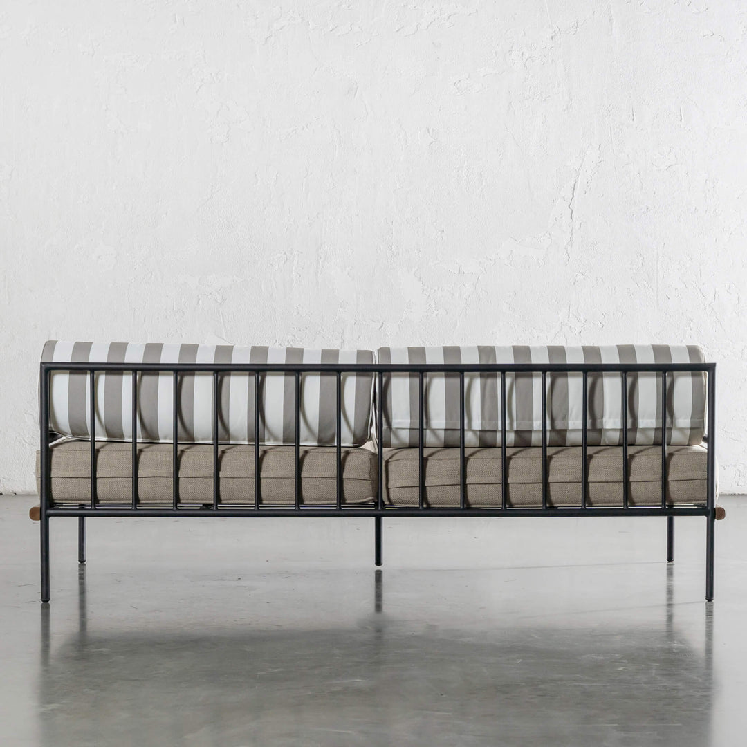 SAN ANDREAS 3 SEATER SOFA  |  BALSA STONE + WHITE SEASIDE STRIPE