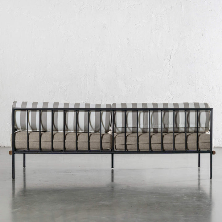 SAN ANDREAS 3 SEATER SOFA  |  BALSA STONE + WHITE SEASIDE STRIPE