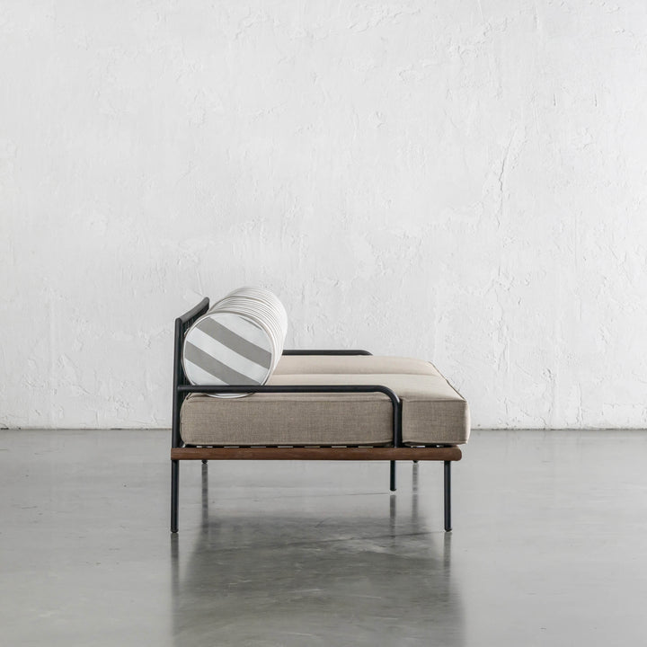 SAN ANDREAS 3 SEATER SOFA  |  BALSA STONE + WHITE SEASIDE STRIPE