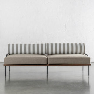 SAN ANDREAS 3 SEATER SOFA  |  BALSA STONE + WHITE SEASIDE STRIPE