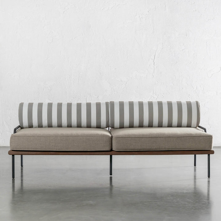 SAN ANDREAS 3 SEATER SOFA  |  BALSA STONE + WHITE SEASIDE STRIPE