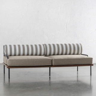 SAN ANDREAS 3 SEATER SOFA  |  BALSA STONE + WHITE SEASIDE STRIPE