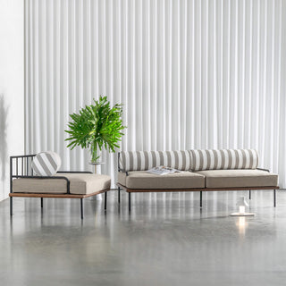 SAN ANDREAS 3 SEATER SOFA + ARMCHAIR  |  BALSA STONE + WHITE SEASIDE STRIPE