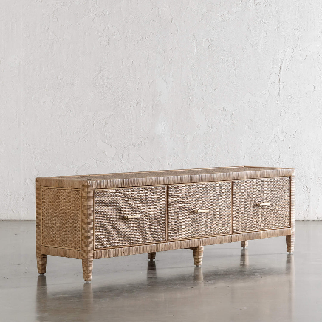 SAN AUGUSTINE RATTAN HERRING WEAVE  |  ENTERTAINMENT UNIT  |  NATURAL RATTAN