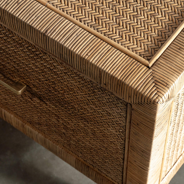 SAN AUGUSTINE RATTAN HERRING WEAVE  |  ENTERTAINMENT UNIT  |  NATURAL RATTAN