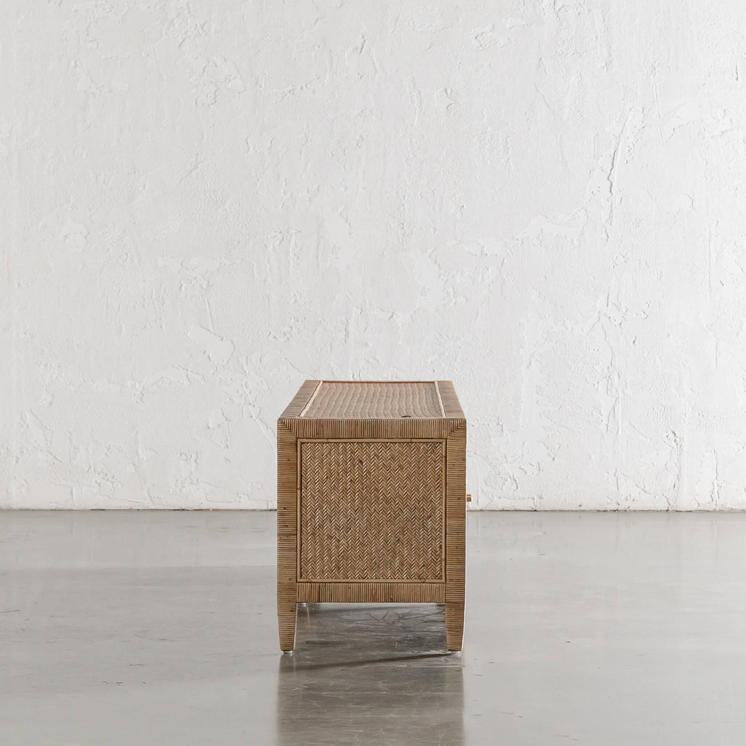 SAN AUGUSTINE RATTAN HERRING WEAVE  |  ENTERTAINMENT UNIT  |  NATURAL RATTAN