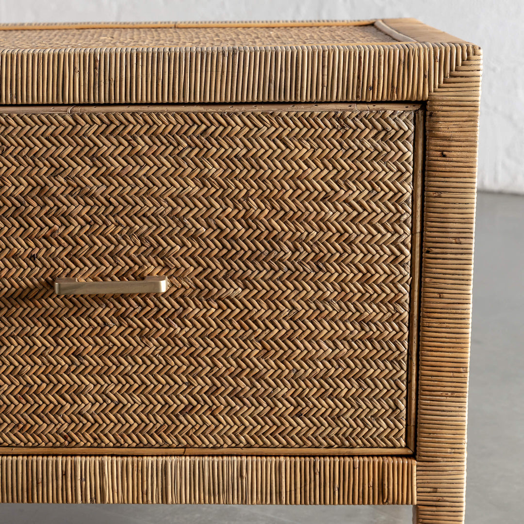 SAN AUGUSTINE RATTAN HERRING WEAVE  |  ENTERTAINMENT UNIT  |  NATURAL RATTAN