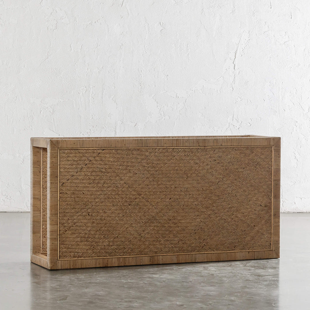 SAN AUGUSTINE RATTAN HERRING WEAVE  |  RECTANGLE COFFEE TABLE  |  NATURAL RATTAN