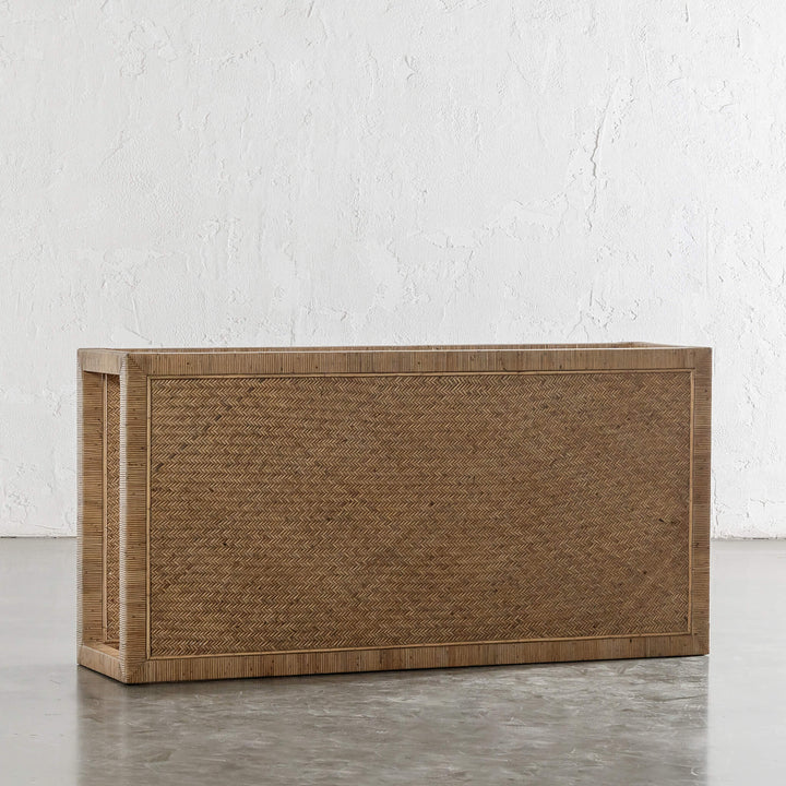 SAN AUGUSTINE RATTAN HERRING WEAVE  |  RECTANGLE COFFEE TABLE  |  NATURAL RATTAN