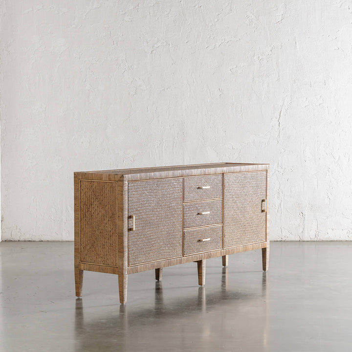 SAN AUGUSTINE RATTAN HERRING WEAVE  |  SIDEBOARD 180CM  |  NATURAL RATTAN