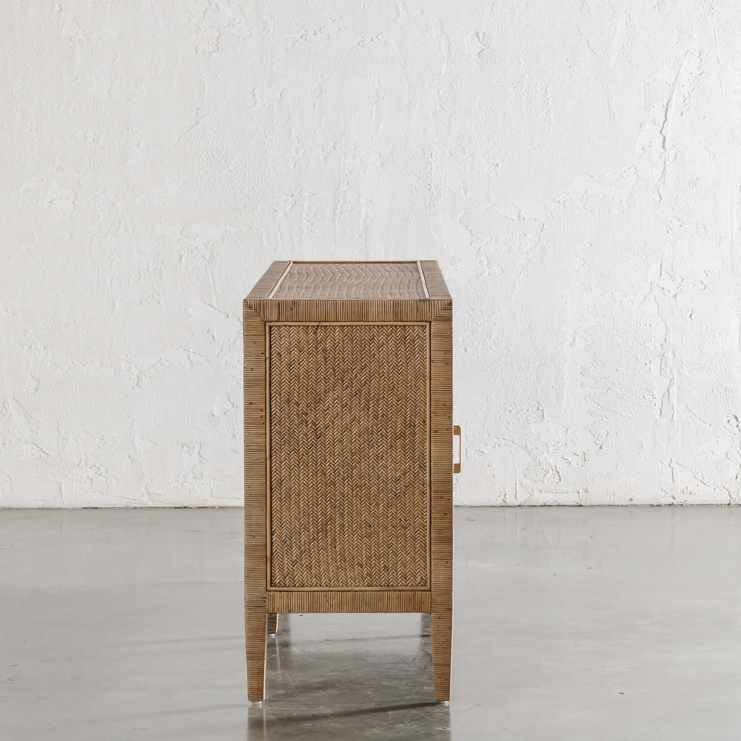 SAN AUGUSTINE RATTAN HERRING WEAVE  |  SIDEBOARD 180CM  |  NATURAL RATTAN