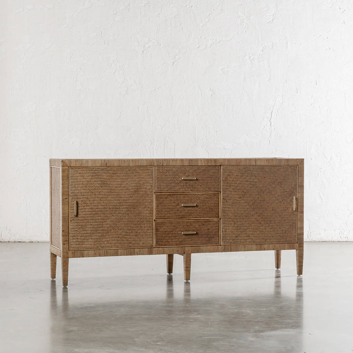SAN AUGUSTINE RATTAN HERRING WEAVE  |  SIDEBOARD 180CM  |  NATURAL RATTAN