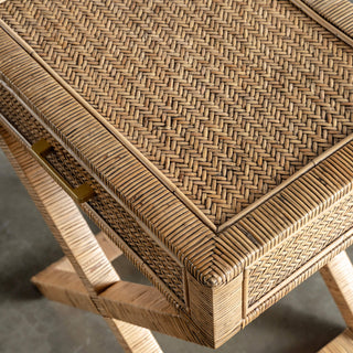 SAN AUGUSTINE RATTAN HERRING WEAVE  |  CROSS LEG BEDSIDE  |  NATURAL RATTAN