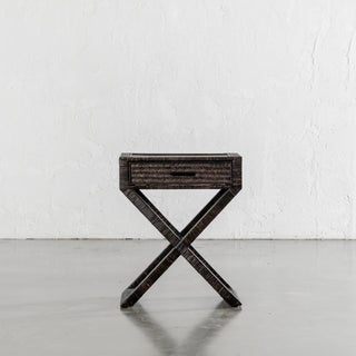 SAN AUGUSTINE RATTAN HERRING WEAVE  |  CROSS LEG BEDSIDE  |  NIGHT SKY RATTAN