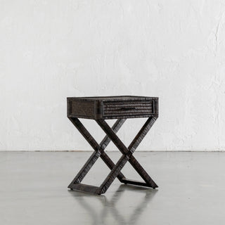 SAN AUGUSTINE RATTAN HERRING WEAVE  |  CROSS LEG BEDSIDE  |  NIGHT SKY RATTAN