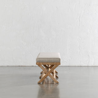 SAN AUGUSTINE RATTAN HERRING WEAVE  |  CROSS LEG BENCH  |  NATURAL RATTAN