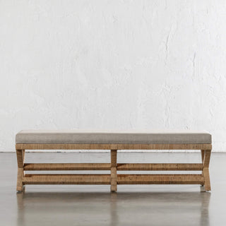 SAN AUGUSTINE RATTAN HERRING WEAVE  |  CROSS LEG BENCH  |  NATURAL RATTAN