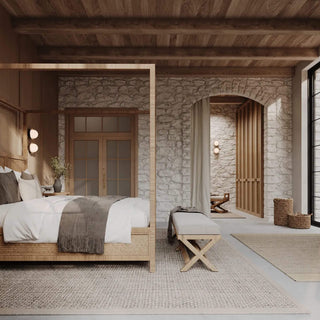 SAN_AUGUSTINE_RATTAN_HERRING_WEAVE___4_POSTER_BED___NATURAL_RATTAN_SAN_AUGUSTINE_RATTAN_HERRING_WEAVE___CROSS_LEG_BENCH___NATURAL_RATTAN_side