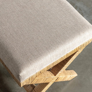 SAN AUGUSTINE RATTAN HERRING WEAVE  |  CROSS LEG BENCH  |  NATURAL RATTAN