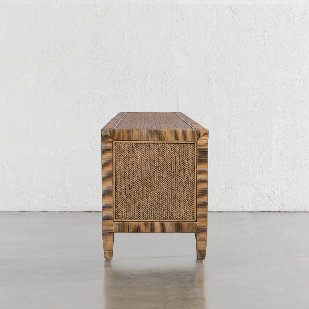 SAN AUGUSTINE RATTAN HERRING WEAVE  |  ENTERTAINMENT UNIT  |  NATURAL RATTAN