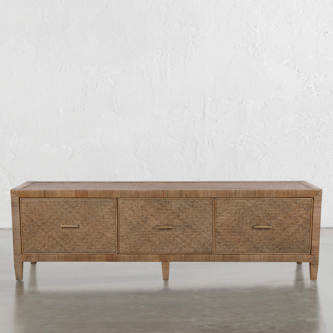 SAN AUGUSTINE RATTAN HERRING WEAVE  |  ENTERTAINMENT UNIT  |  NATURAL RATTAN