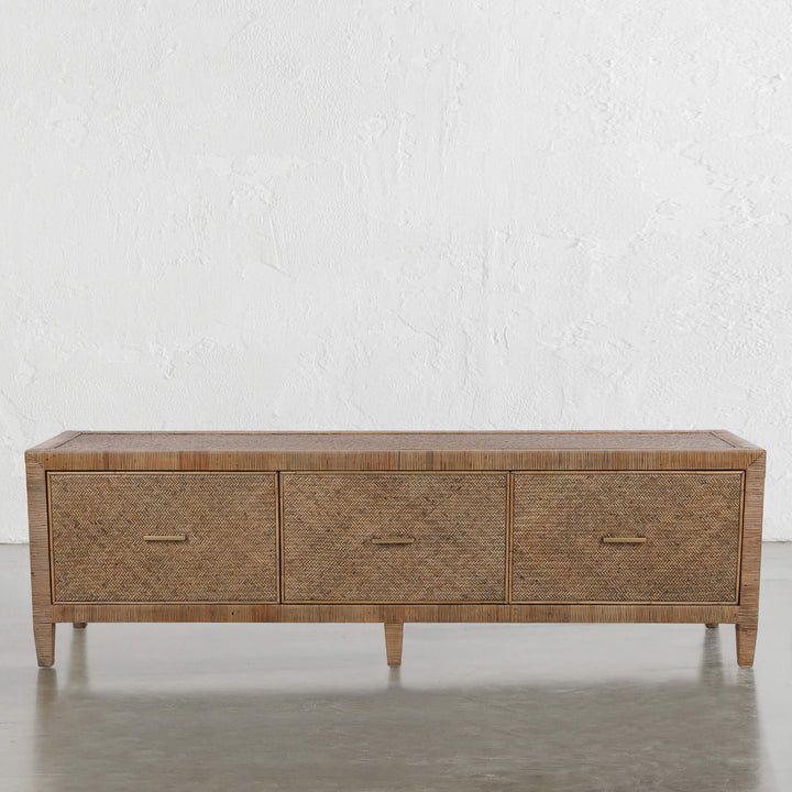 SAN AUGUSTINE RATTAN HERRING WEAVE  |  ENTERTAINMENT UNIT  |  NATURAL RATTAN