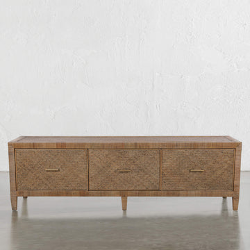 SAN AUGUSTINE RATTAN HERRING WEAVE  |  ENTERTAINMENT UNIT  |  NATURAL RATTAN