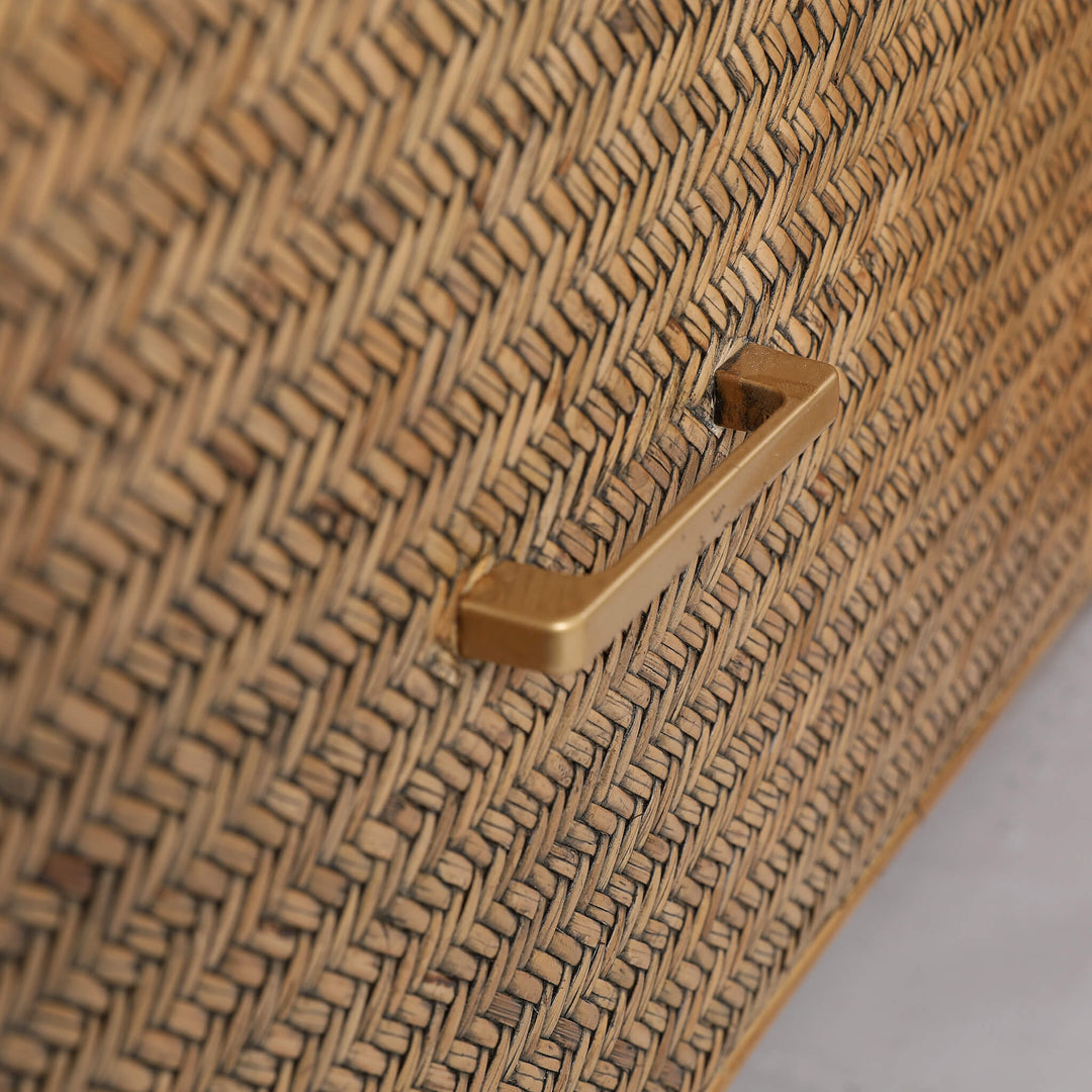 SAN AUGUSTINE RATTAN HERRING WEAVE  |  ENTERTAINMENT UNIT  |  NATURAL RATTAN